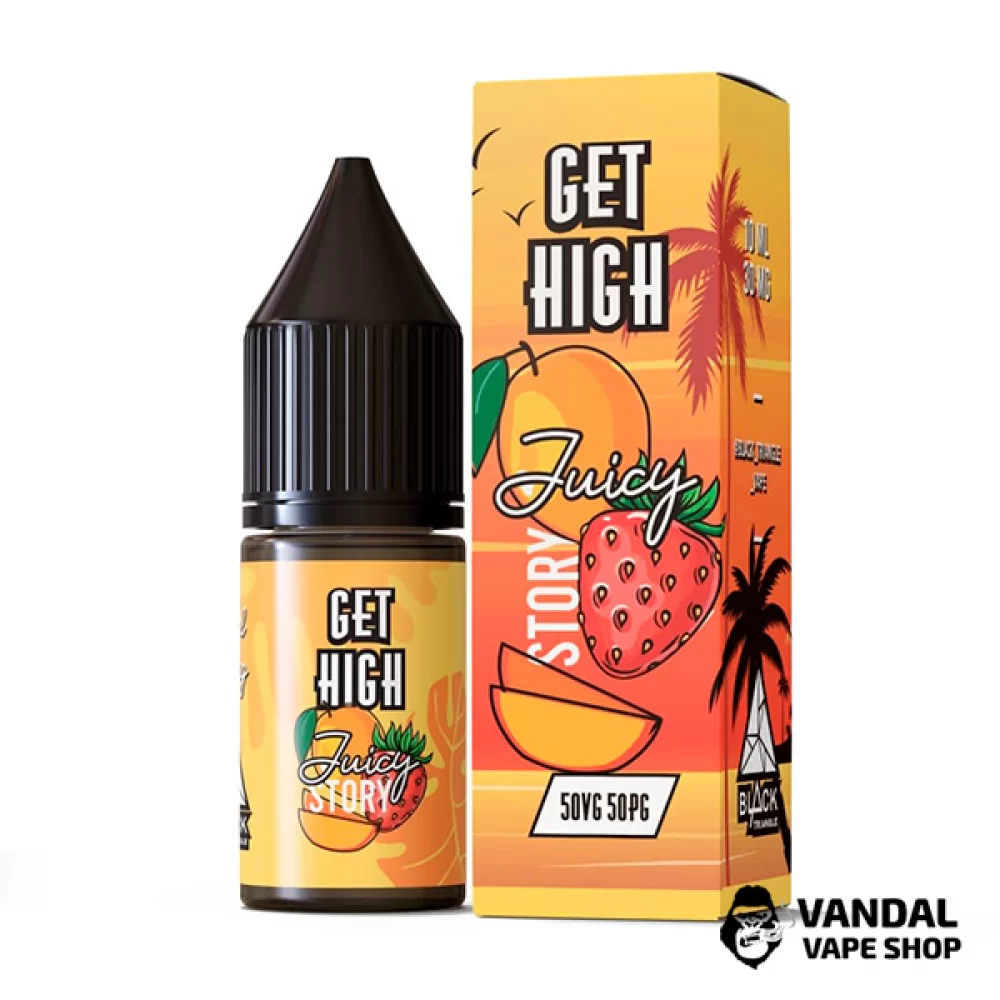 ЖИДКОСТЬ Get High - 10 мл НА СОЛЕВОМ НИКОТИНЕ 50 мг со вкусом манго и клубники ЖИДКОСТЬ Get High - 10 мл НА СОЛЕВОМ НИКОТИНЕ 50 мг со вкусом манго и клубники