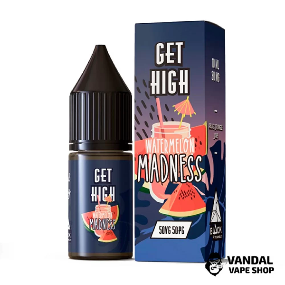 ЖИДКОСТЬ Get High - 10 мл НА СОЛЕВОМ НИКОТИНЕ 30 мг со вкусом арбуза ЖИДКОСТЬ Get High - 10 мл НА СОЛЕВОМ НИКОТИНЕ 30 мг со вкусом арбуза