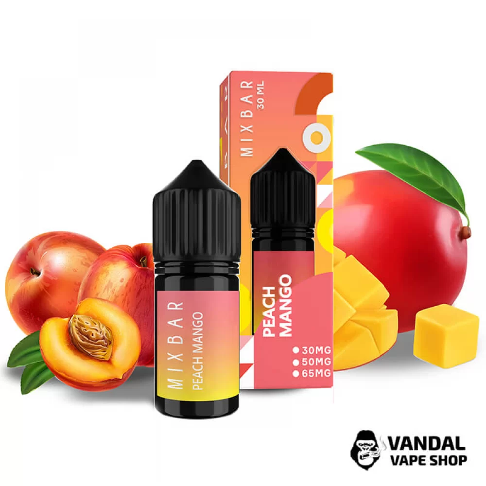 Жидкость Mix Bar 30 мл 30 мг на солевом никотине со вкусом персика та манго