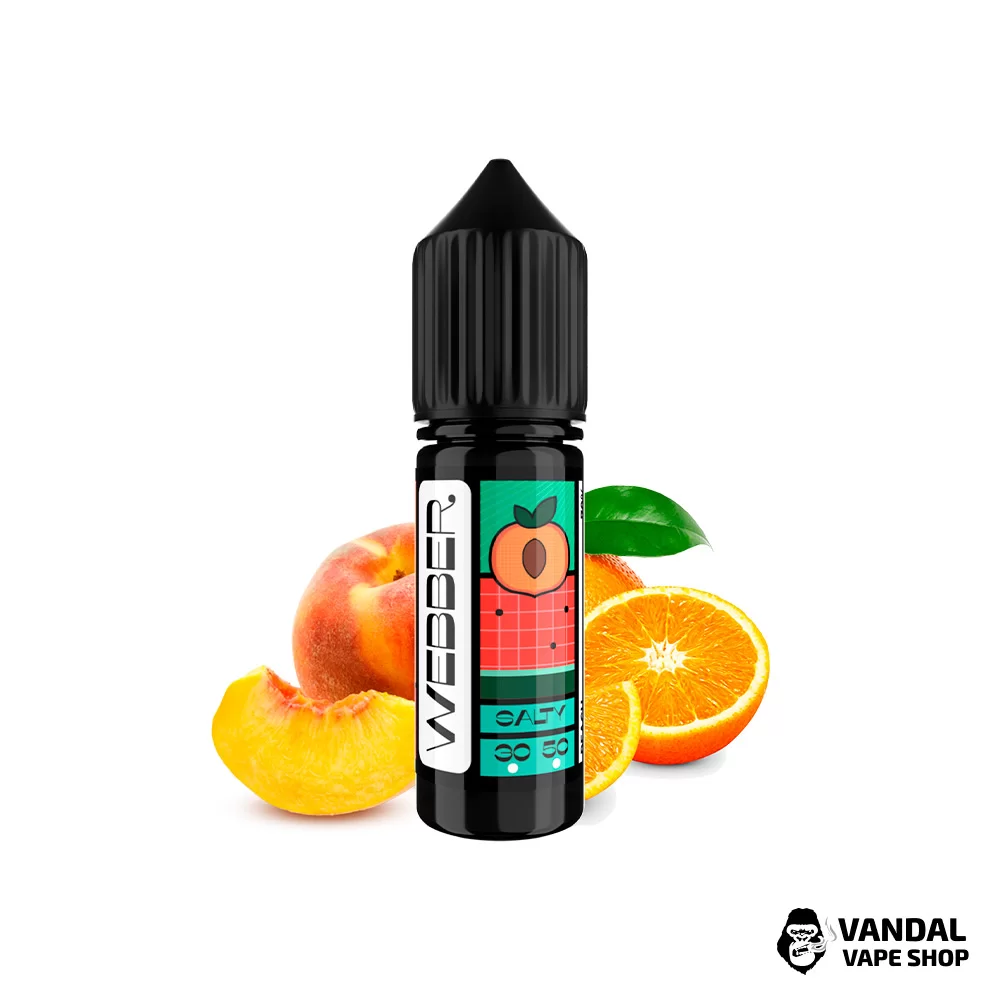 ЖИДКОСТЬ Webber SLT - Orange Peach 15 мл 50 мг - со вкусом апельсина, в сочетании с сочным персиком и ноткой сладкого кавуна