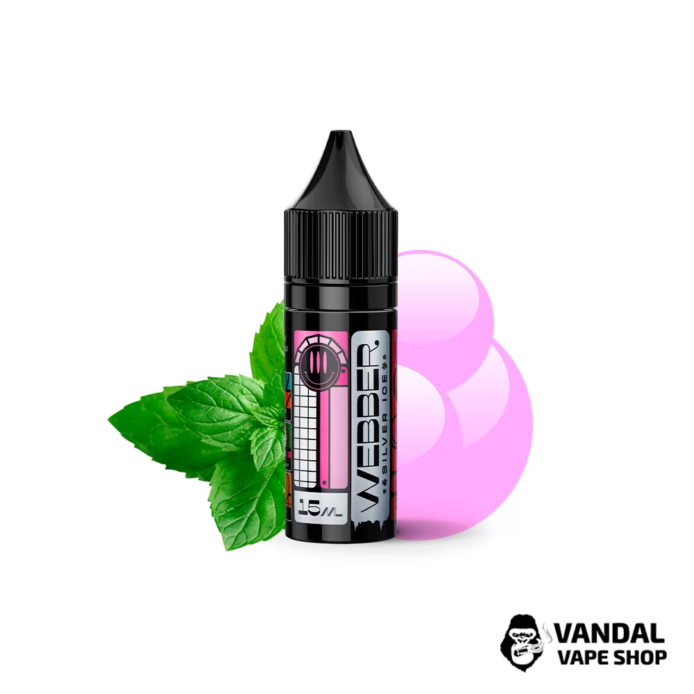 ЖИДКОСТЬ Webber SILVER ICE - Mint Bubble Gum 15 мл 30 мг - со вкусом мятной сладкой жвачки