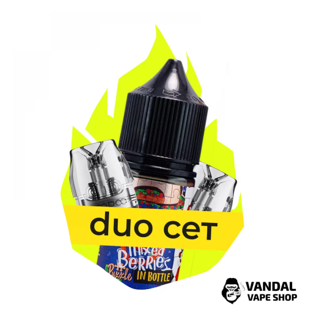 Комбинация Duo VMATE: 2 Картриджи Voopoo VMATE + Набор для самозамеса 30 мл Комбинация Duo VMATE: 2 Картриджи Voopoo VMATE + Набор для самозамеса 30 мл