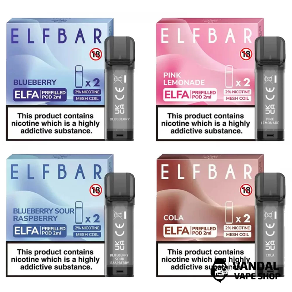 Заправленные картриджи для Elf Bar ELFA 2 мл