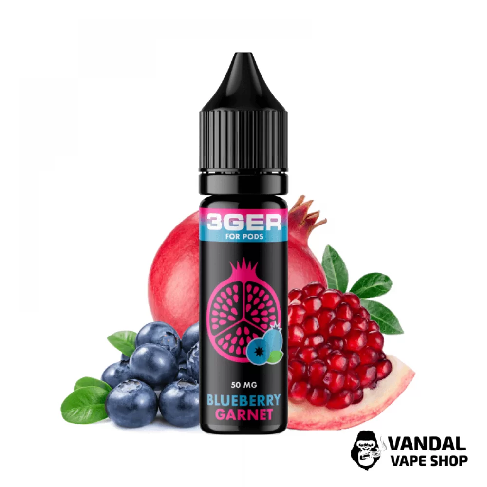 РІДИНА 3Ger Salt - Blueberry Garnet 15 мл 50 мг НА СОЛЬОВОМУ НІКОТИНІ З СМАКОМ граната та ожини