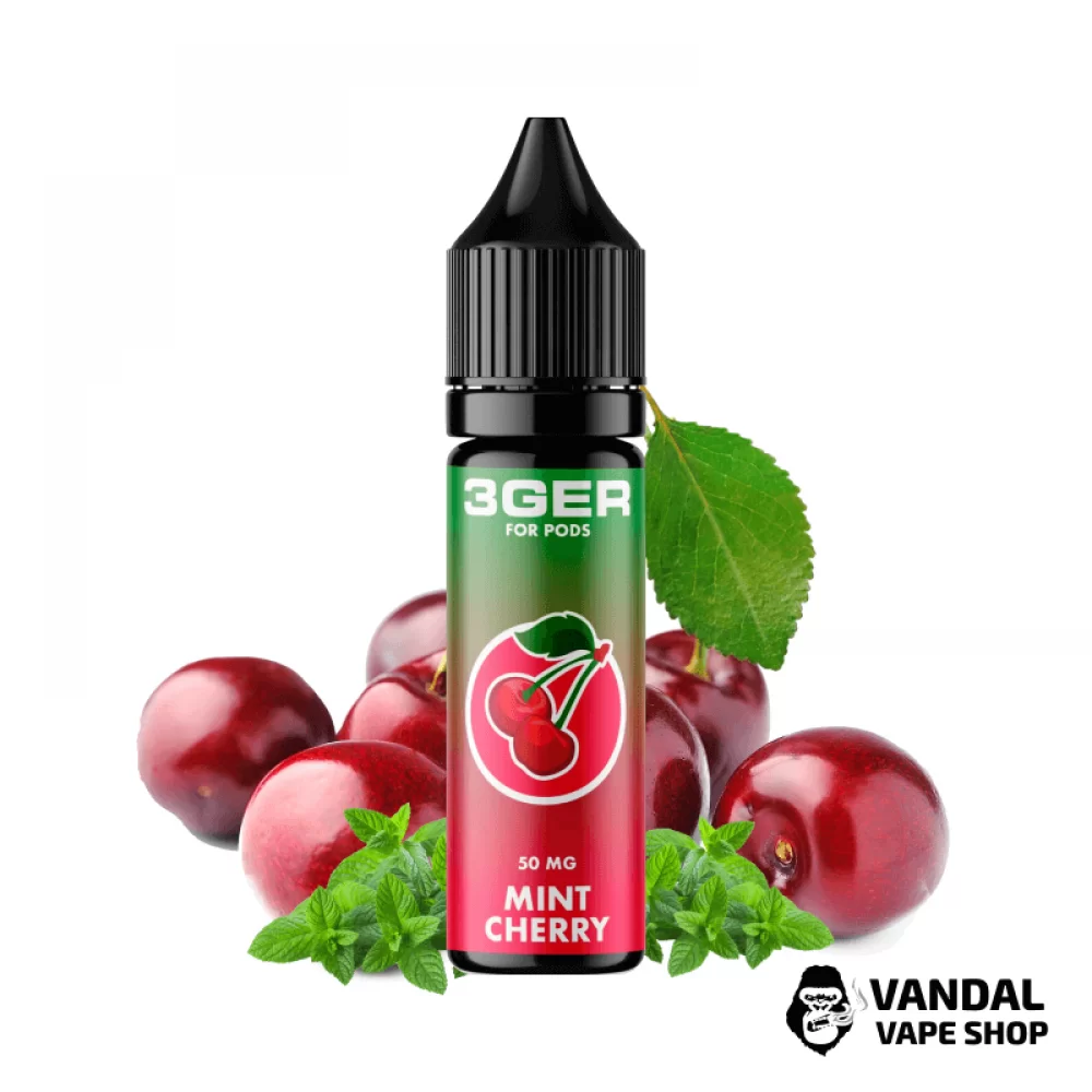 ЖИДКОСТЬ 3Ger Salt - Mint Cherry 15 мл 35 мг НА СОЛЕВОМ НИКОТИНЕ СО ВКУСОМ вишни с ментолом