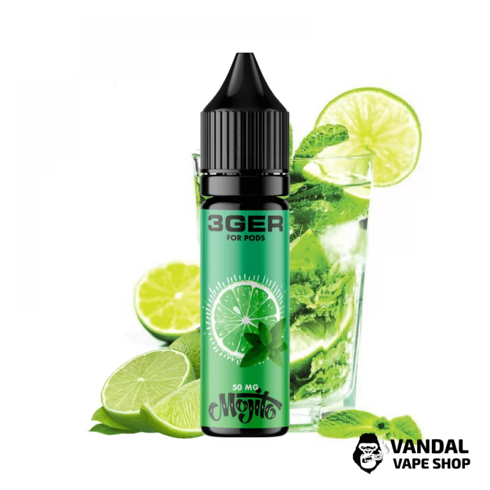ЖИДКОСТЬ 3Ger Salt - Mojito 15 мл 35 мг НА СОЛЕВОМ НИКОТИНЕ СО ВКУСОМ коктейля Мохито ЖИДКОСТЬ 3Ger Salt - Mojito 15 мл 35 мг НА СОЛЕВОМ НИКОТИНЕ СО ВКУСОМ коктейля Мохито
