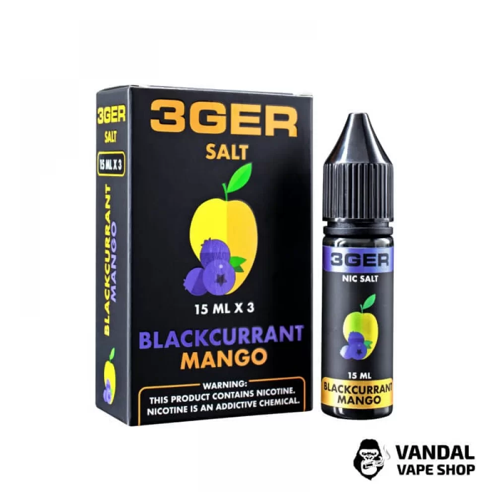 ЖИДКОСТЬ 3Ger Salt - Blackcurrant Mango 15 мл 25 мг НА СОЛЕВОМ НИКОТИНЕ СО ВКУСОМ манго с смородиной ЖИДКОСТЬ 3Ger Salt - Blackcurrant Mango 15 мл 25 мг НА СОЛЕВОМ НИКОТИНЕ СО ВКУСОМ манго с смородиной