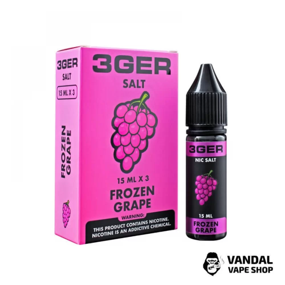 ЖИДКОСТЬ 3Ger Salt - Frozen Grape 15 мл 50 мг НА СОЛЕВОМ НИКОТИНЕ СО ВКУСОМ холодного винограда ЖИДКОСТЬ 3Ger Salt - Frozen Grape 15 мл 50 мг НА СОЛЕВОМ НИКОТИНЕ СО ВКУСОМ холодного винограда
