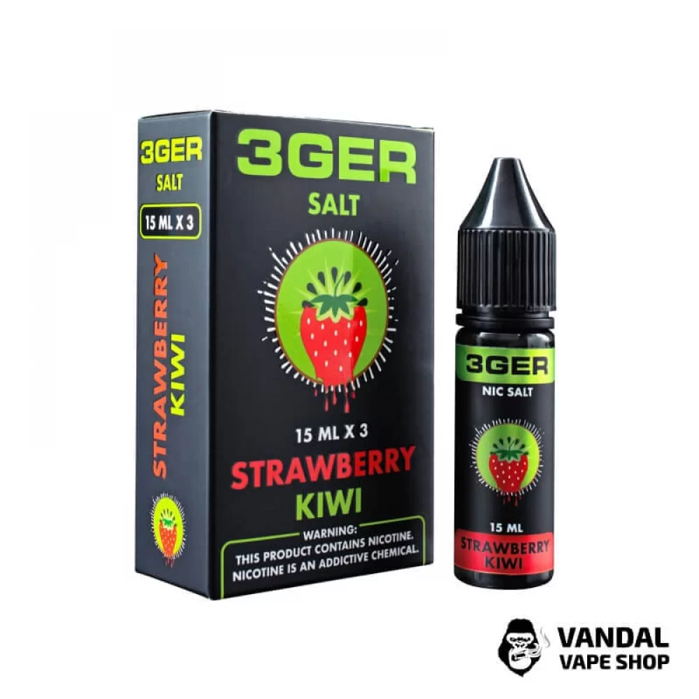 ЖИДКОСТЬ 3Ger Salt - Strawberry Kiwi 15 мл 50 мг НА СОЛЕВОМ НИКОТИНЕ СО ВКУСОМ клубники и киви