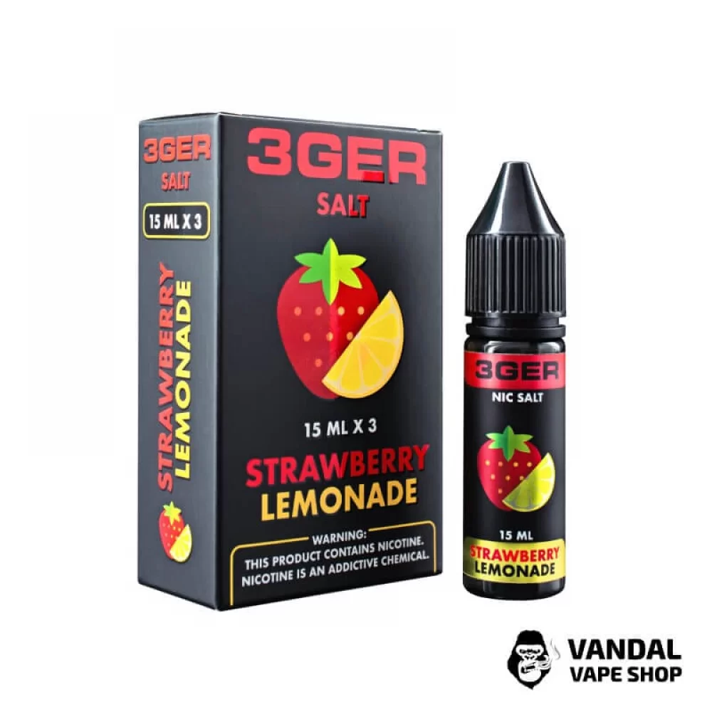 ЖИДКОСТЬ 3Ger Salt - Strawberry Lemonade 15 мл 35 мг НА СОЛЕВОМ НИКОТИНЕ СО ВКУСОМ клубничного лимонада ЖИДКОСТЬ 3Ger Salt - Strawberry Lemonade 15 мл 35 мг НА СОЛЕВОМ НИКОТИНЕ СО ВКУСОМ клубничного лимонада