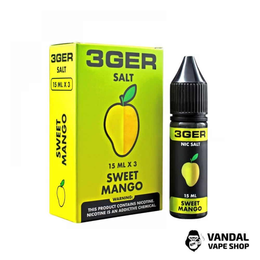 ЖИДКОСТЬ 3Ger Salt - Sweet Mango 15 мл 25 мг НА СОЛЕВОМ НИКОТИНЕ СО ВКУСОМ манго ЖИДКОСТЬ 3Ger Salt - Sweet Mango 15 мл 25 мг НА СОЛЕВОМ НИКОТИНЕ СО ВКУСОМ манго