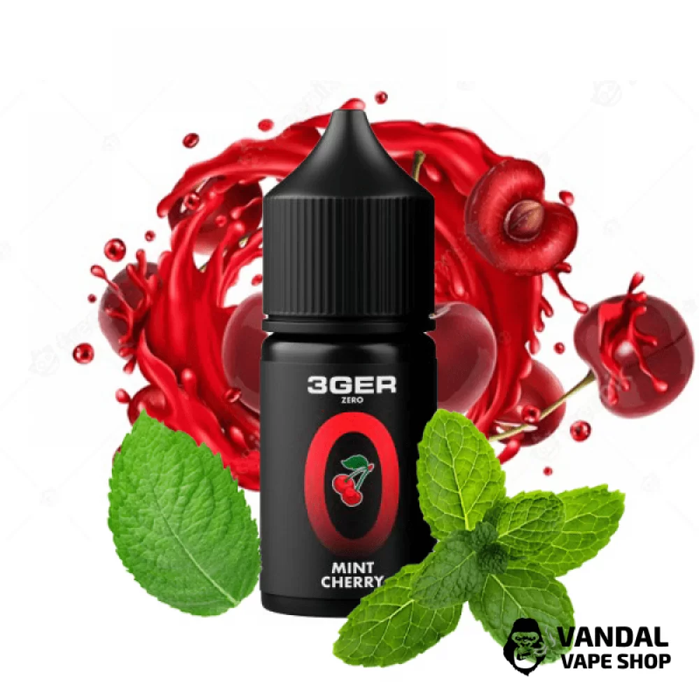 ЖИДКОСТЬ 3Ger Zero 30 мл, 0 мг со вкусом мяты с вишней ЖИДКОСТЬ 3Ger Zero 30 мл, 0 мг со вкусом мяты с вишней