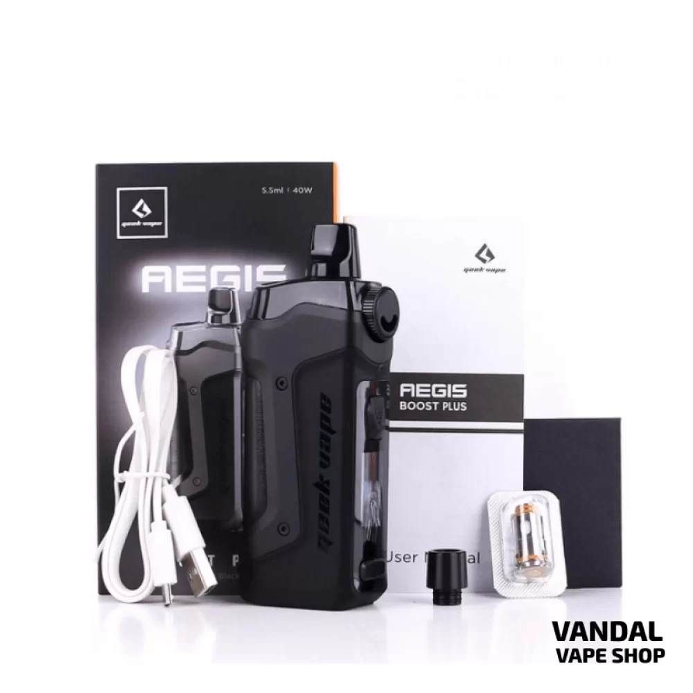 GeekVape Aegis Boost Plus Pod Kit 40W 3-in-1 (Original) в серебристом цвете