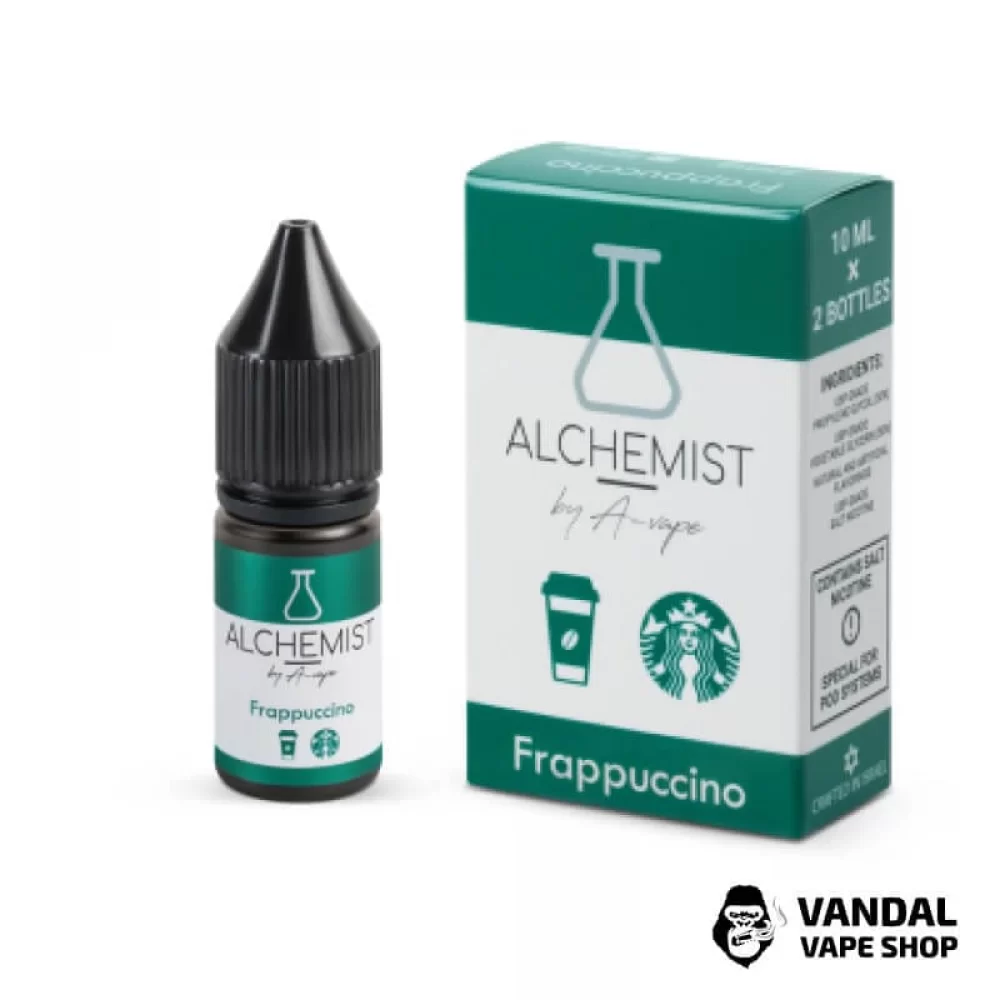 ЖИДКОСТЬ ALCHEMIST -  Frappuccino 10 мл 50 мг НА СОЛЕВОМ НИКОТИНЕ СО ВКУСОМ напитка Фраппучино