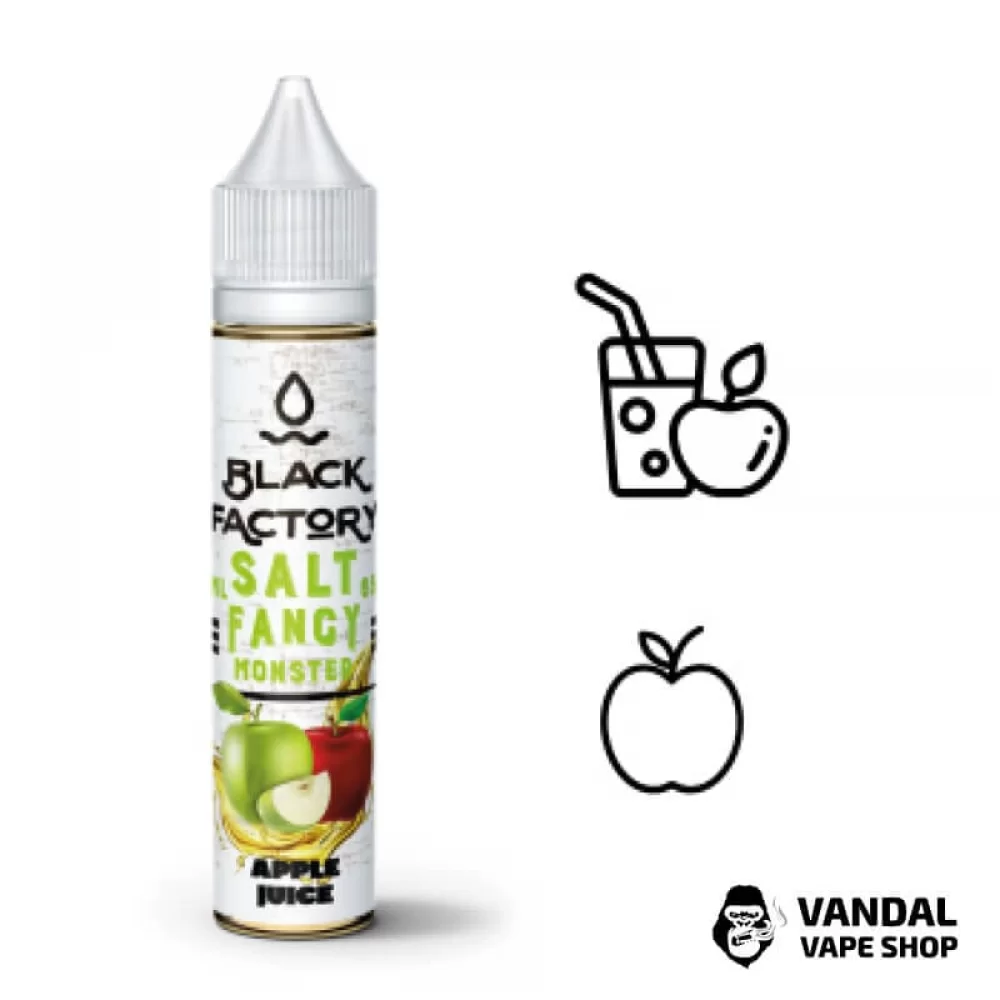 ЖИДКОСТЬ FANCY MONSTER (BLACK FACTORY) SALT - Apple Juice 30 МЛ 25 мг НА СОЛЕВОМ НИКОТИНЕ СО ВКУСОМ яблочным соком