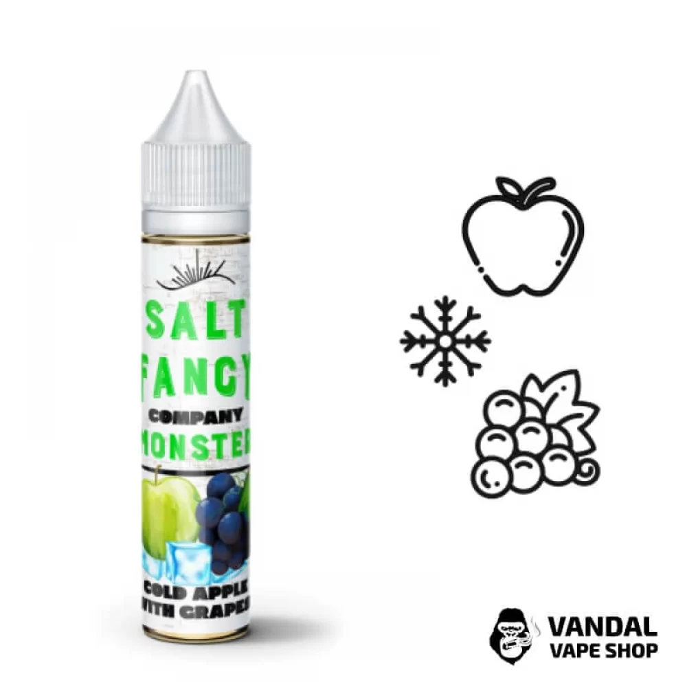 ЖИДКОСТЬ FANCY MONSTER (BLACK FACTORY) SALT - Cold Apple with Grape 30 МЛ 25 мг НА СОЛЕВОМ НИКОТИНЕ СО ВКУСОМ холодного винограда с яблоком