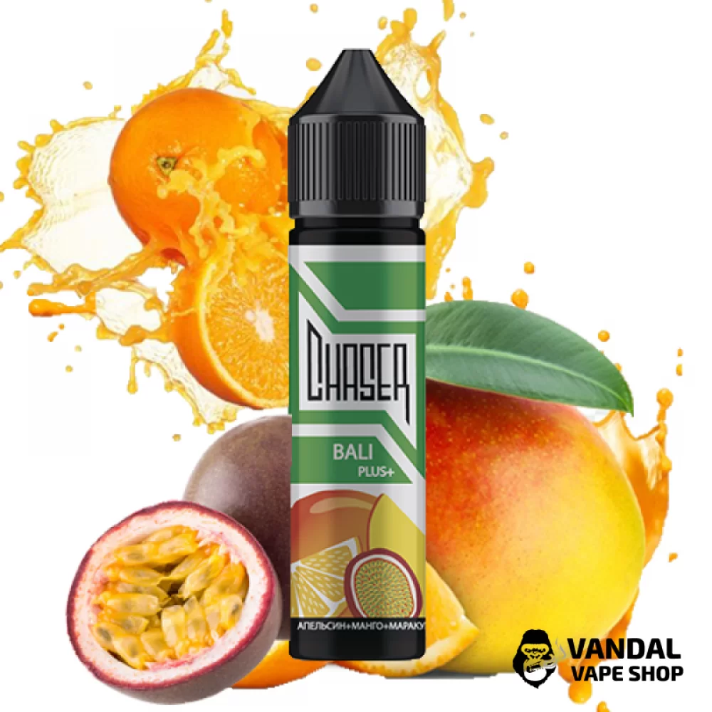 Рідина Chaser Black Bali Plus 60 мл, 3 мг, на органічному нікотині, зі смаком Манго, апельсину та маракуйї