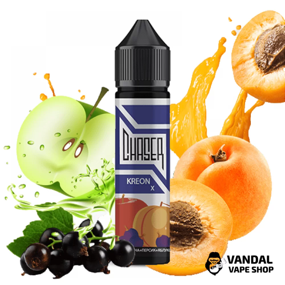 Жидкость Chaser Black Kreon X 60 мл, 0 мг, на органическом никотине, со вкусом персика, яблока и черной смородины Жидкость Chaser Black Kreon X 60 мл, 0 мг, на органическом никотине, со вкусом персика, яблока и черной смородины