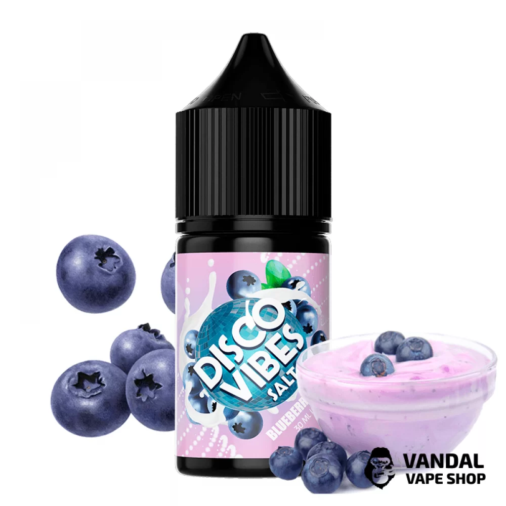 ЖИДКОСТЬ Disco Vibes - Blueberry Yogurt 30 мл 50 мг НА СОЛЕВОМ НИКОТИНЕ СО ВКУСОМ черничного йогурта ЖИДКОСТЬ Disco Vibes - Blueberry Yogurt 30 мл 50 мг НА СОЛЕВОМ НИКОТИНЕ СО ВКУСОМ черничного йогурта