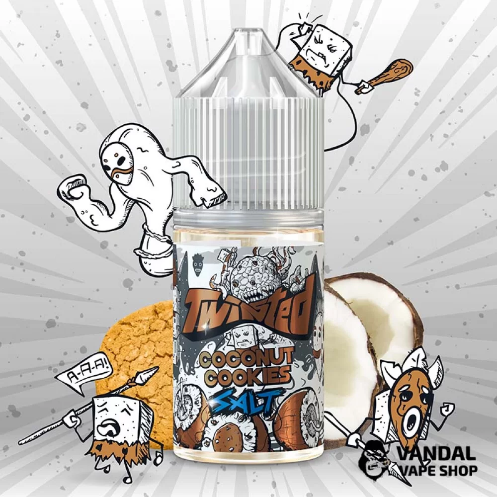 Рідина Twisted Salt - 30 мл НА СОЛьовому нікотині 50 мг зі смаком кокосу з печивом Рідина Twisted Salt - 30 мл НА СОЛьовому нікотині 50 мг зі смаком кокосу з печивом