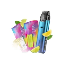 Набор L 2.0: Voopoo VMATE Pro Power Edition Dawn Blue + Lucky 30 мл Lemon Lime Lemonade 65 мг + Lucky 30 Buzzina Elder Flowers 65 мг + Стикерпак