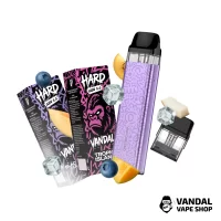 Набор M 2.0: Xros 3 mini Lilac Purple + Картридж XROS Mini 1.0 Ом + HARD VANDAL 2.0 10 мл Blackberry Currant 65 мг + Tropic Island 10 мл 65 мг + Стикерпак