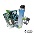 Набор M 2.0: подсистема Vaporesso XROS 3 Mini в градиентном голубом цвете + картридж 1.0 Ом + 2 набора для самозамеса HARD VANDAL 2.0 10 мл 50 мг: со вкусом сладкой мяты/со вкусом малины, смородины и клубники со льдом