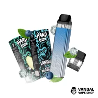Набор M 2.0: Xros 3 mini Sky Blue + Картридж XROS Mini 1.0 Ом + HARD VANDAL 2.0 10 мл Sweet Mint 65 мг + Ice Berries 10 мл 65 мг + Стикерпак