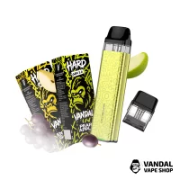 Набор M 2.0: Xros 3 mini Lemon Yellow + Картридж XROS Mini 1.0 Ом + HARD VANDAL 2.0 10 мл Energy Grape 65 мг + Pear Apple 10 мл 65 мг + Стикерпак