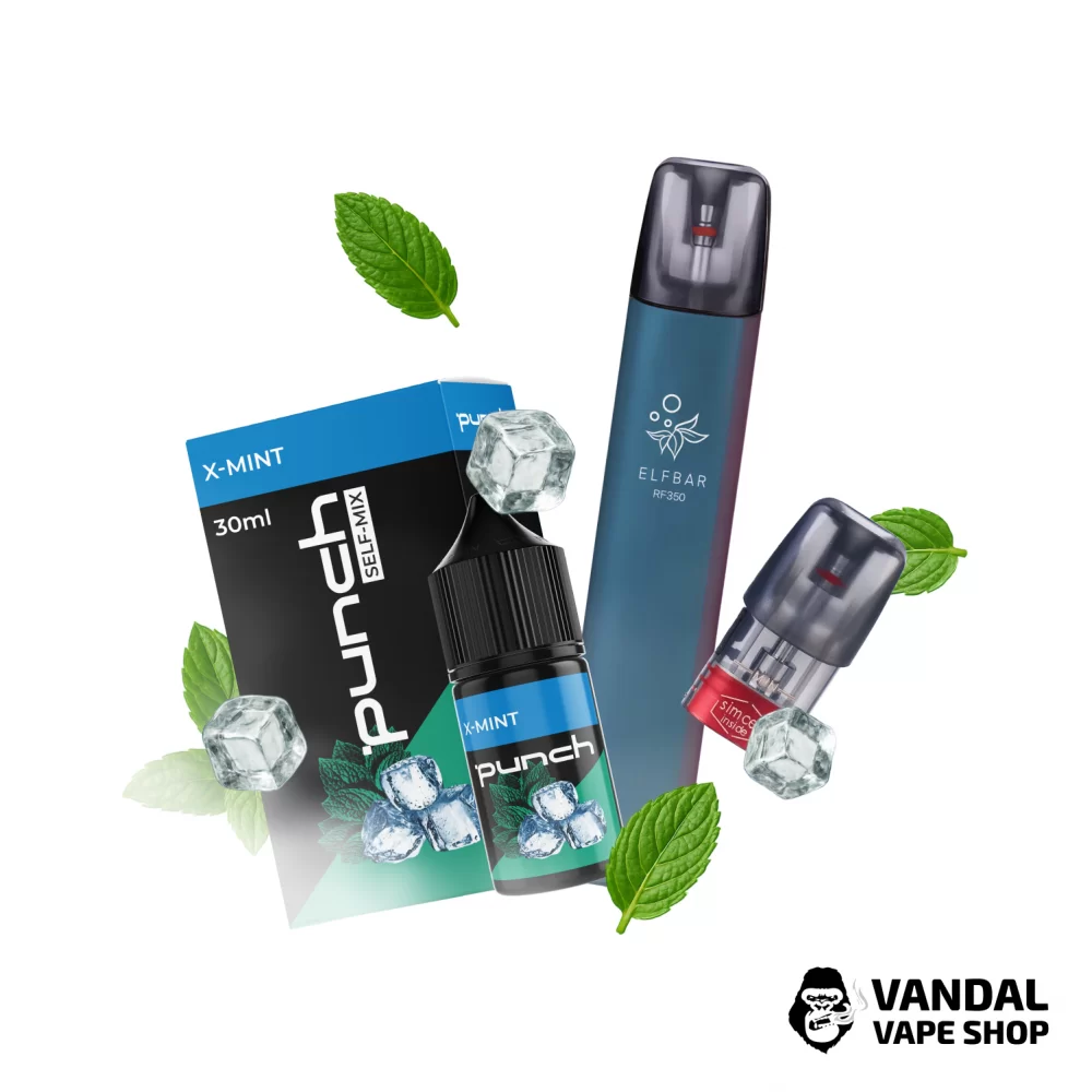 Набор S: подсистема Elf Bar Rf 350 Dark Green + набор для самозамеса Punch X Mint 30 мл 65 мг + Картридж ELF BAR RF350 + Стикерпак Набор S: подсистема Elf Bar Rf 350 Dark Green + набор для самозамеса Punch X Mint 30 мл 65 мг + Картридж ELF BAR RF350 + Стикерпак