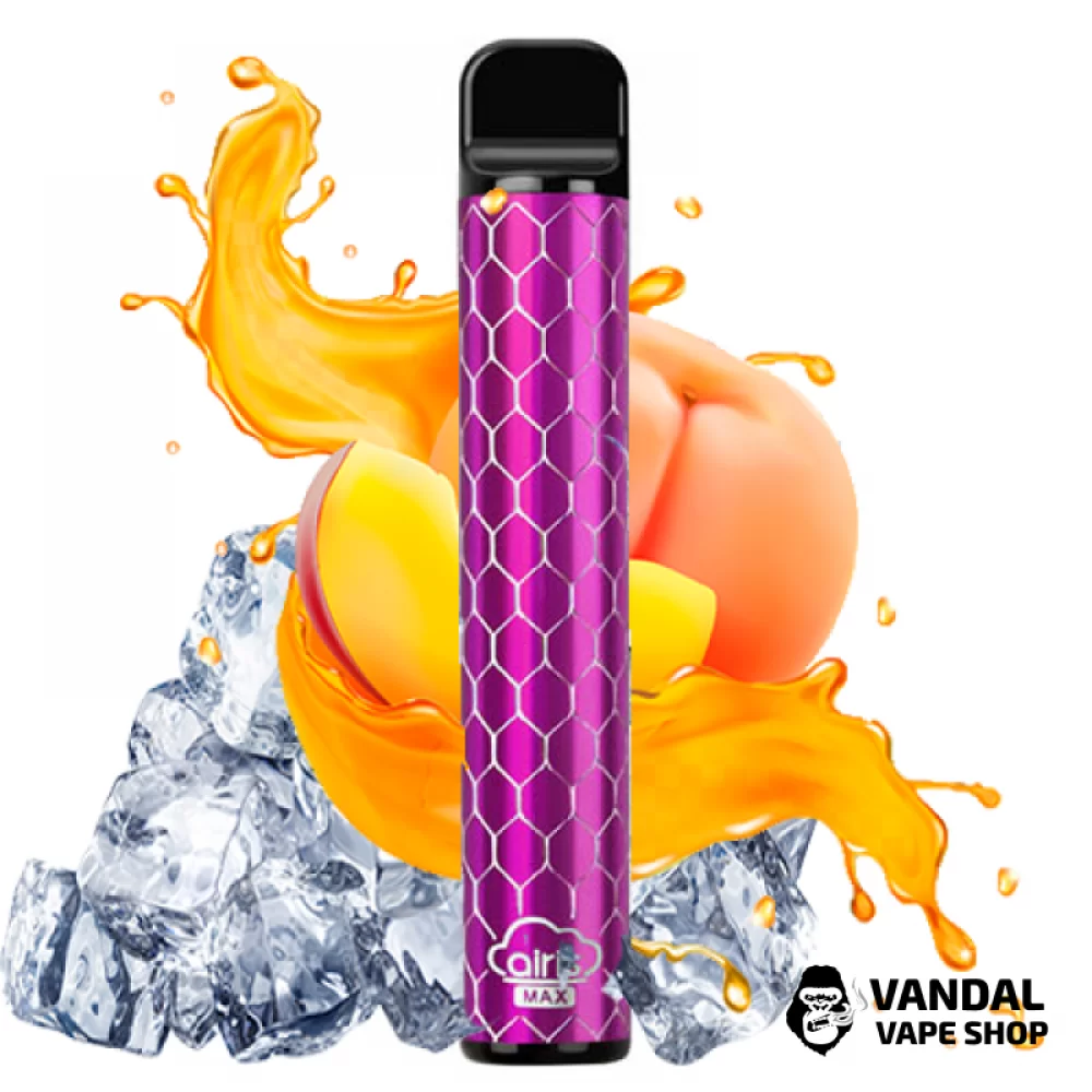 Одноразовая Pod система Airis Max Disposable Device 950mAh на 1800 затяжек со вкусом Персика с холодком Одноразовая Pod система Airis Max Disposable Device 950mAh на 1800 затяжек со вкусом Персика с холодком
