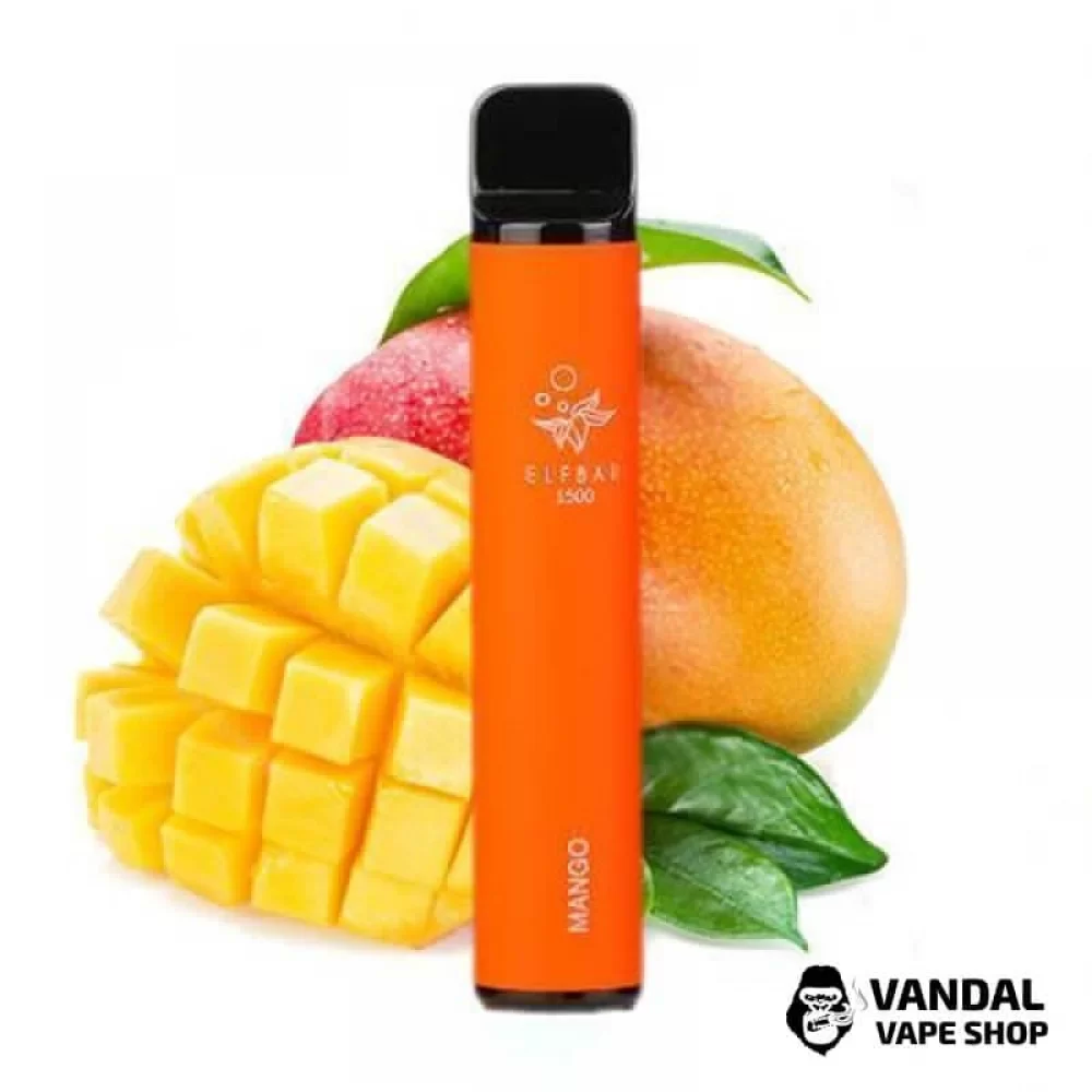 Одноразовий Pod Elf Bar 1500 Disposable Device 850mAh 5% на 1500 затяжок зі смаком манго Одноразовий Pod Elf Bar 1500 Disposable Device 850mAh 5% на 1500 затяжок зі смаком манго