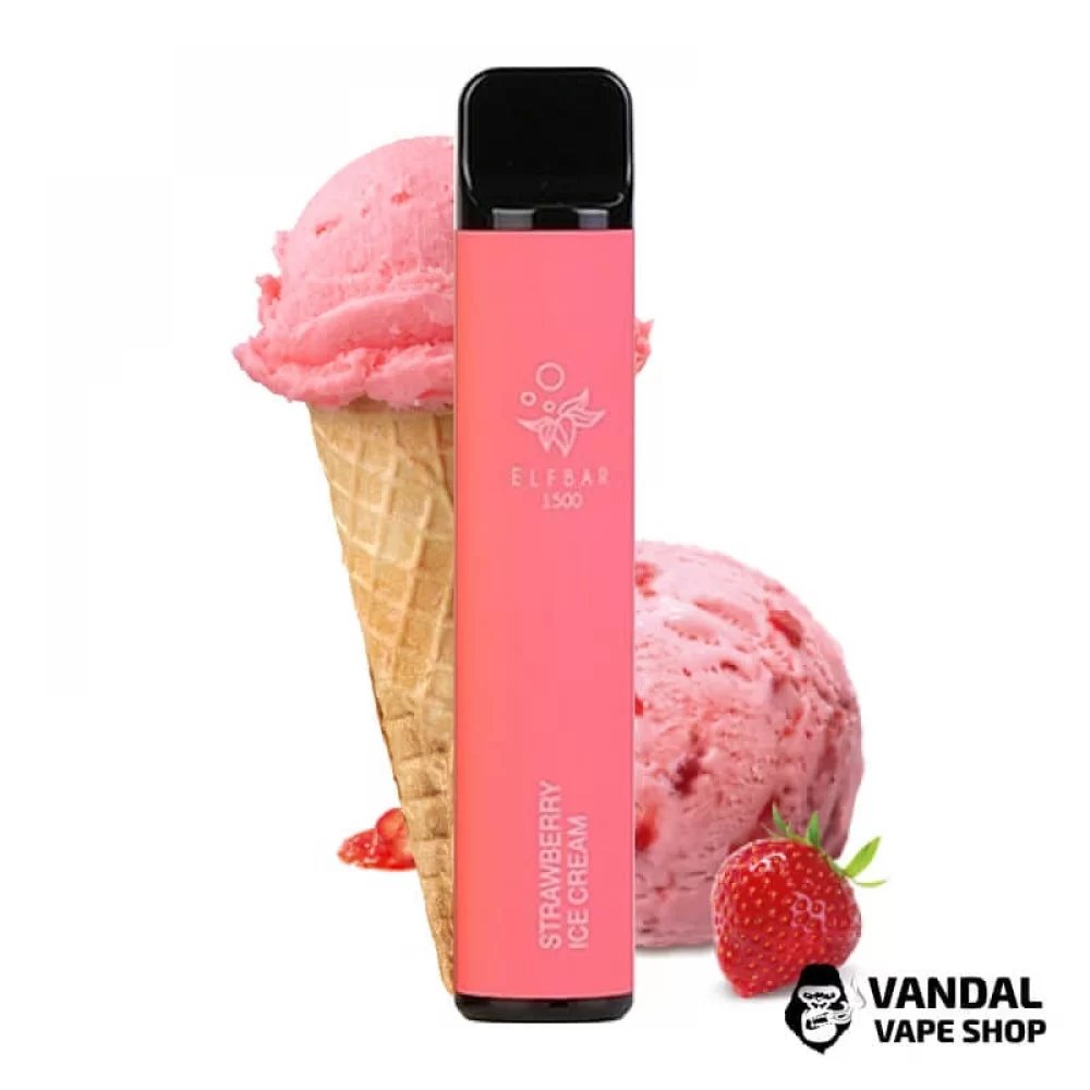 Одноразовый Pod Elf Bar 1500 Disposable Device 850mAh 5% на 1500 затяжек со вкусом клубничного мороженого