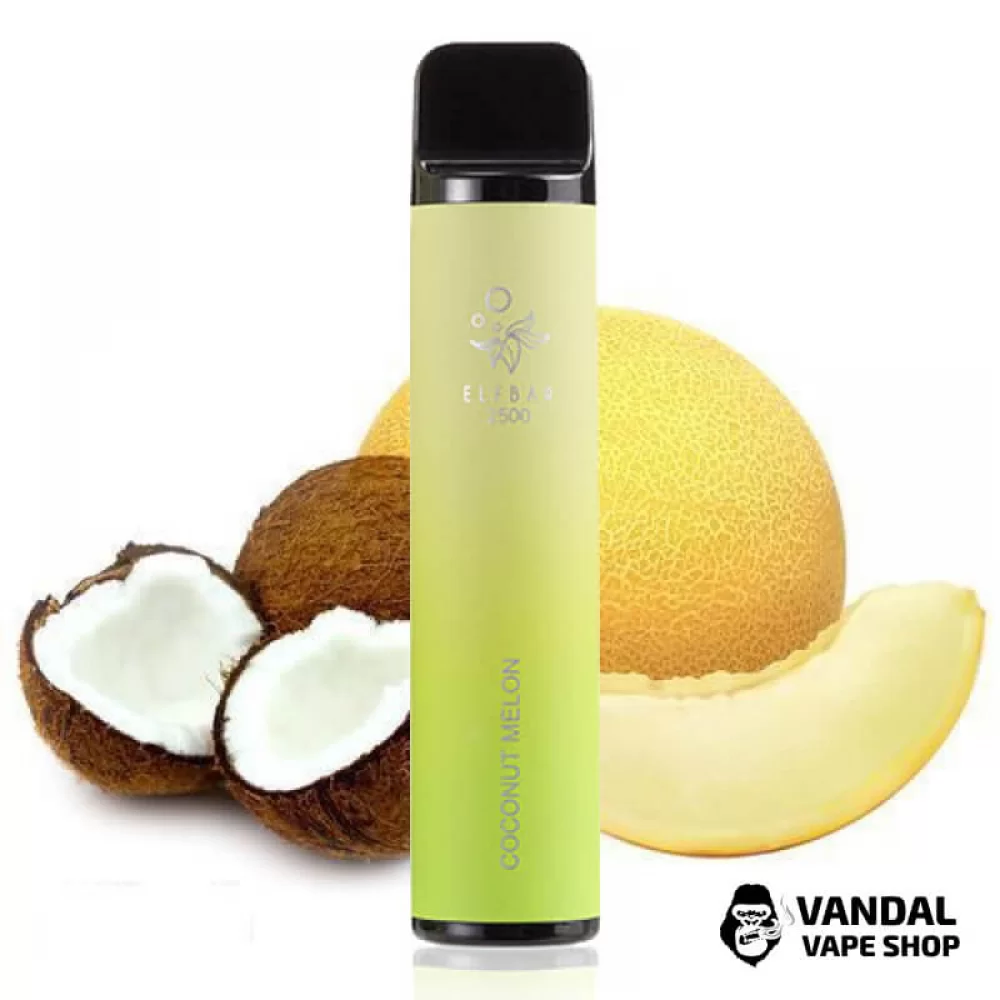 Одноразовый Pod Elf Bar 1400mAh 5% на 2500 затяжек со вкусом дыни с кокосом Одноразовый Pod Elf Bar 1400mAh 5% на 2500 затяжек со вкусом дыни с кокосом
