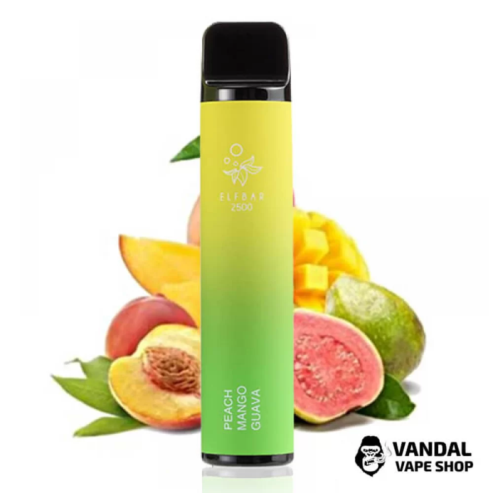 Одноразовый Pod Elf Bar 1400mAh 5% на 2500 затяжек со вкусом персика, манго и гуавы