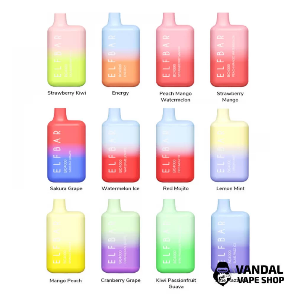 Одноразовый Pod Elf Bar BC4000 Disposable Device 650mAh 5% на 4000 затяжек