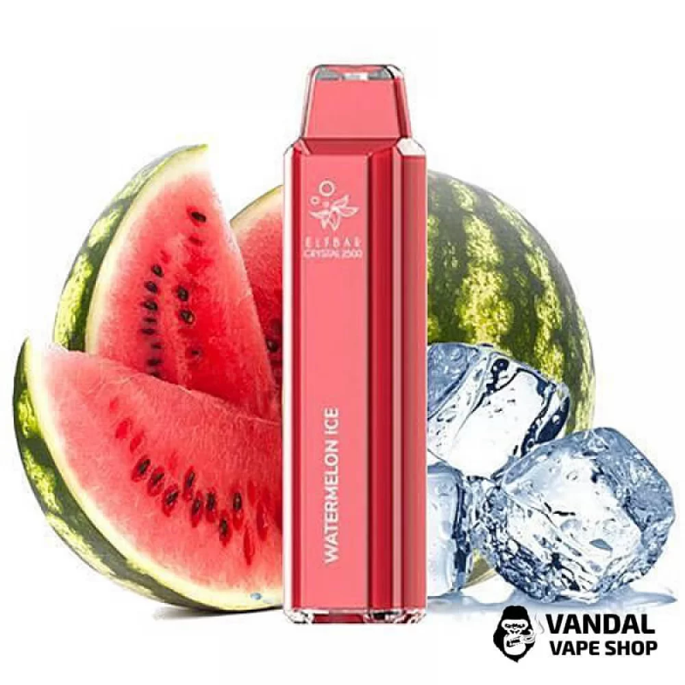 Одноразовый Pod Elf Bar Crystal 2500 на 2500 затяжек со вкусом арбуза  со льдом