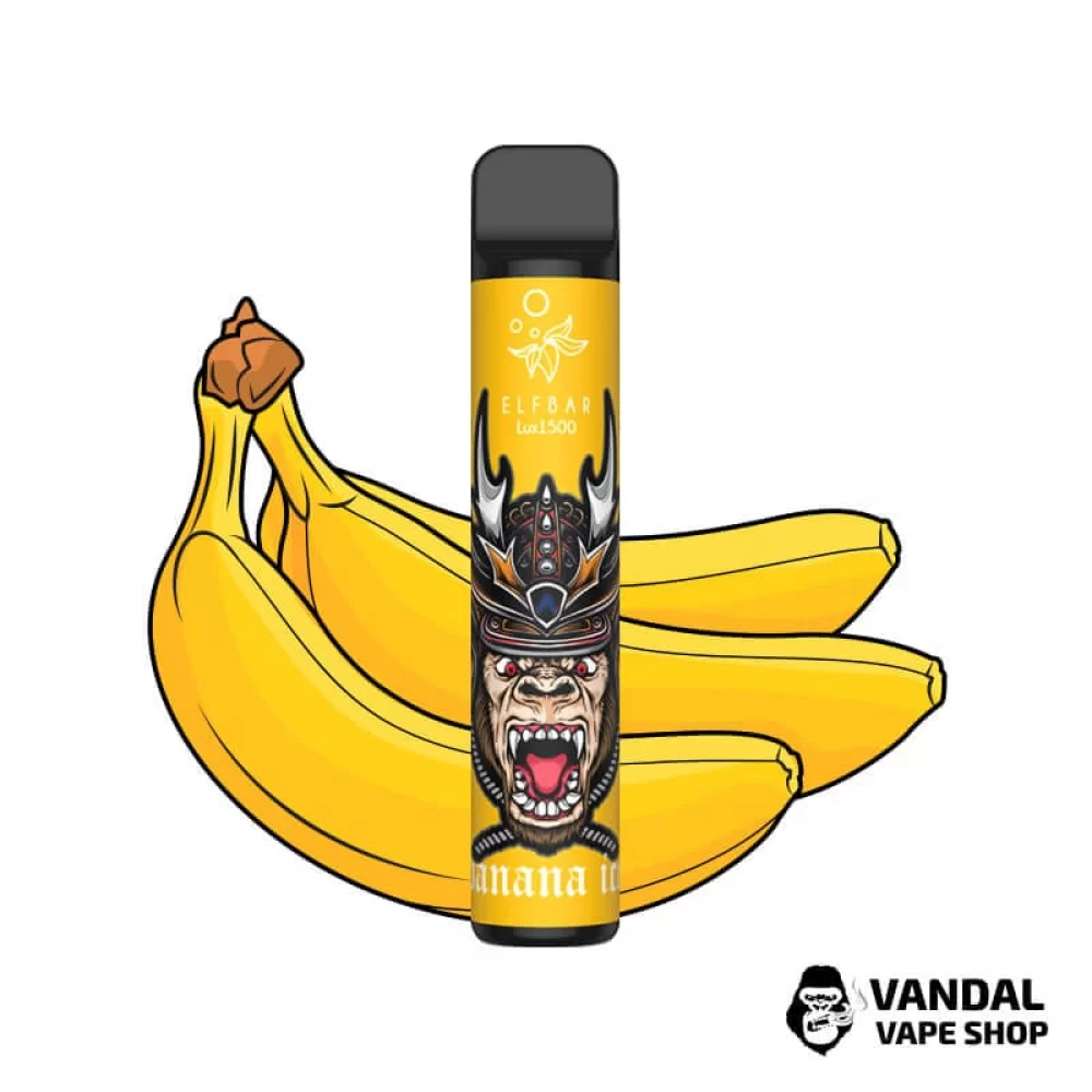 Одноразовый Pod Elf Bar Lux 1500 Disposable Device 850mAh 50 мг на 1500 затяжек со вкусом банана с холодком Одноразовый Pod Elf Bar Lux 1500 Disposable Device 850mAh 50 мг на 1500 затяжек со вкусом банана с холодком