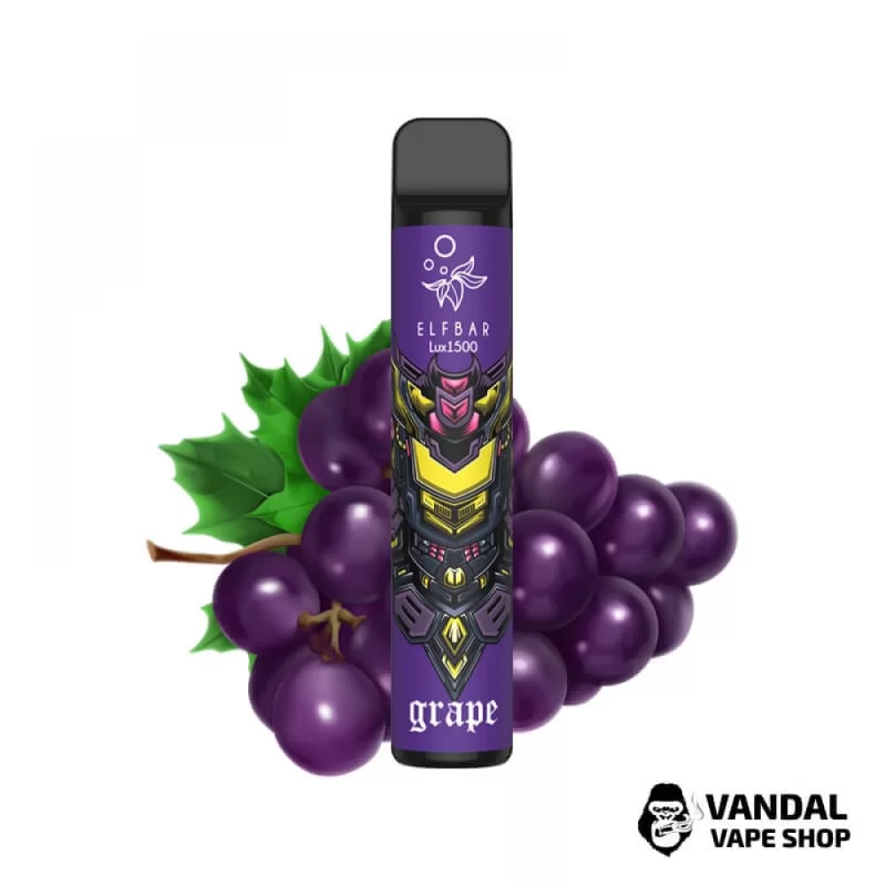 Одноразовий Pod Elf Bar Lux 1500 Disposable Device 850mAh 50 мг на 1500 затяжок зі смаком винограду