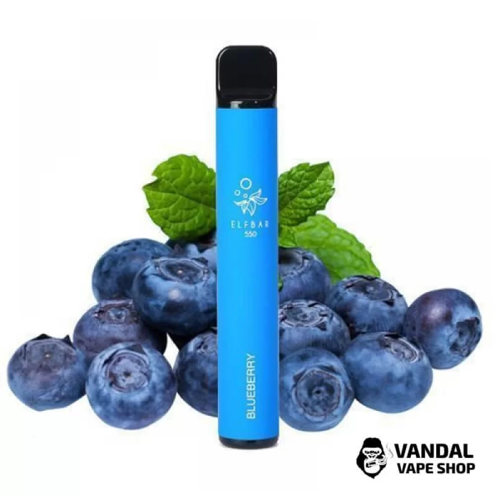 Одноразовая Pod-Система Elf Bar 550 Disposable Pod Device 50 мг (Blueberry) со вкусом черники Одноразовая Pod-Система Elf Bar 550 Disposable Pod Device 50 мг (Blueberry) со вкусом черники