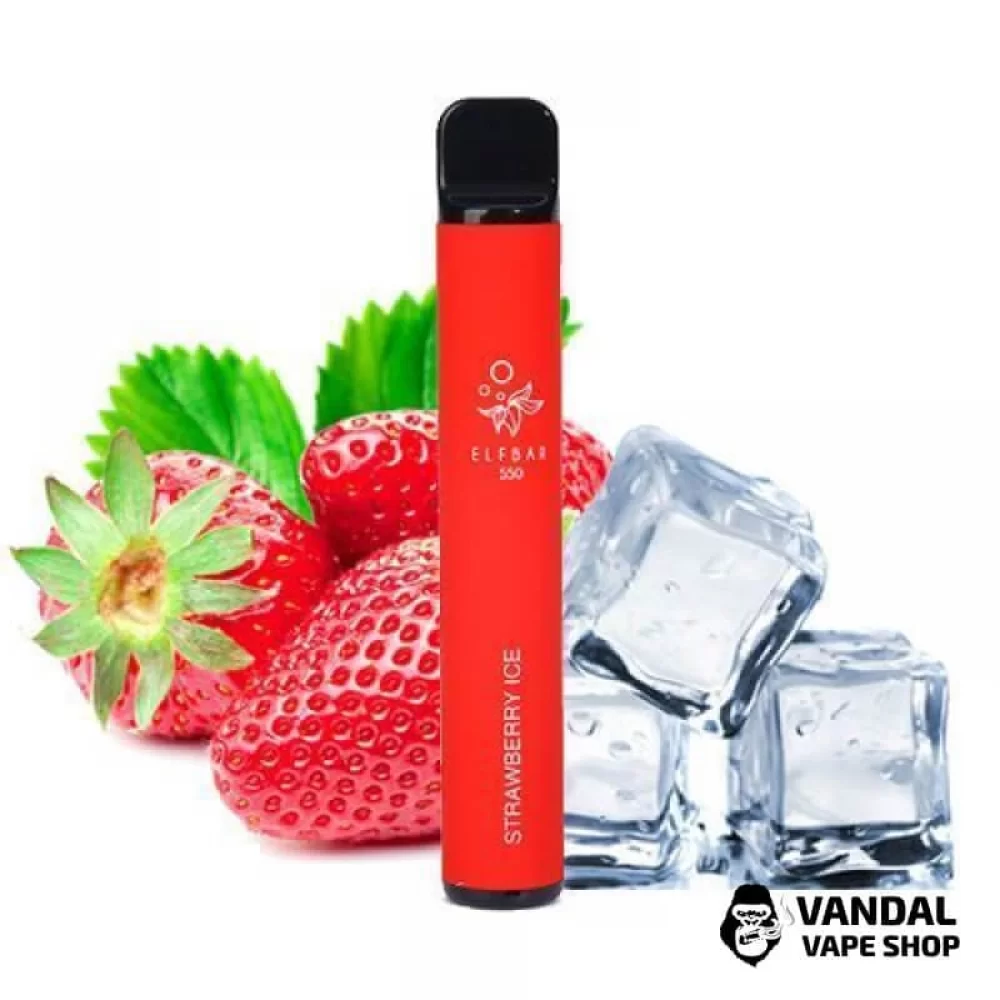 Одноразовая Pod-Система Elf Bar 550 Disposable Pod Device 50 мг (Strawberry Ice) со вкусом Клубники