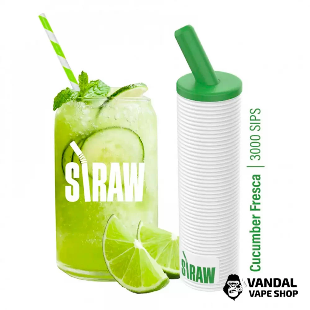 Одноразовый Pod Straw 3000 1300 мАч на 2000 затяжек со вкусом огурца, лайма и мяты
