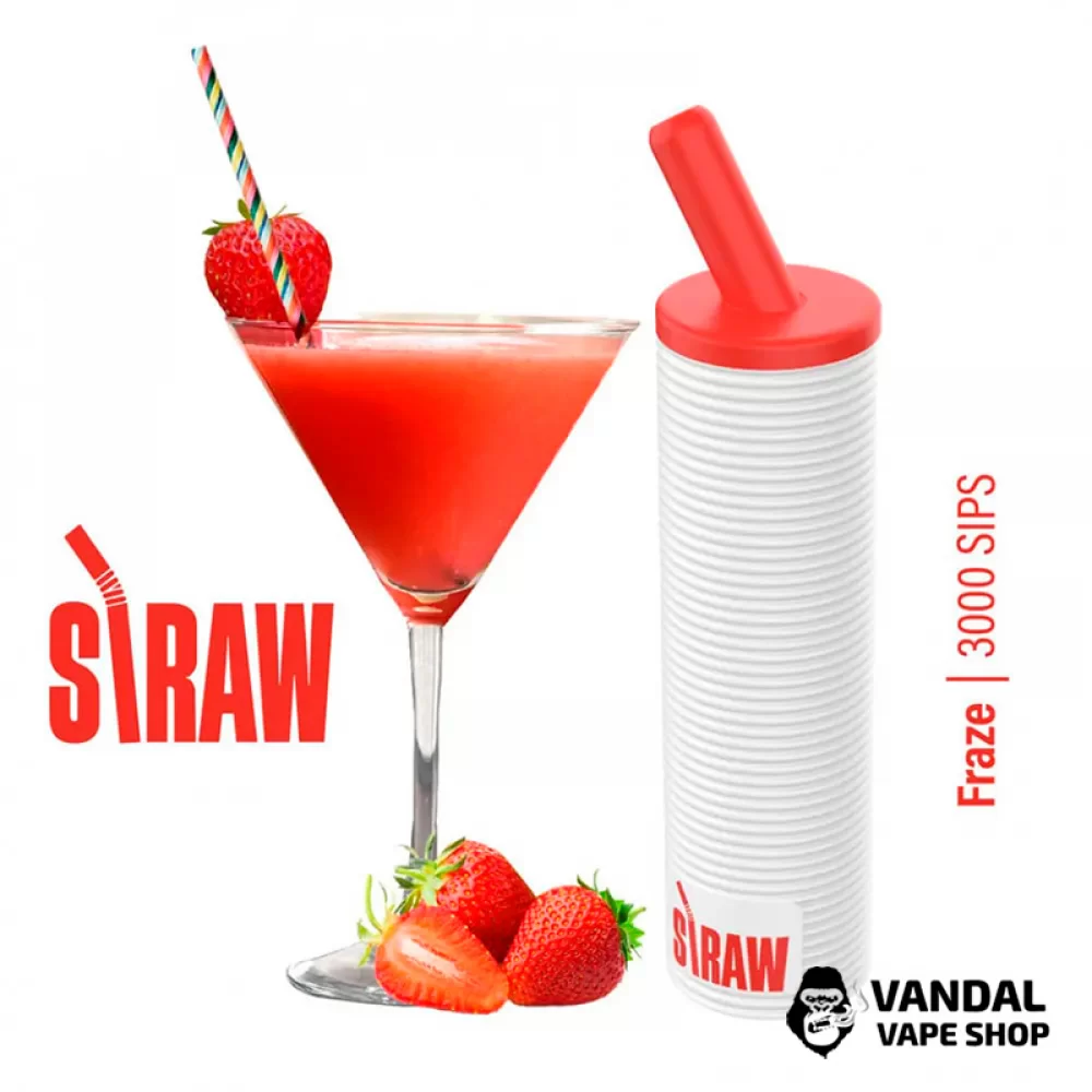 Одноразовый Pod Straw 3000 1300 мАч на 2000 затяжек со вкусом клубники со льдом