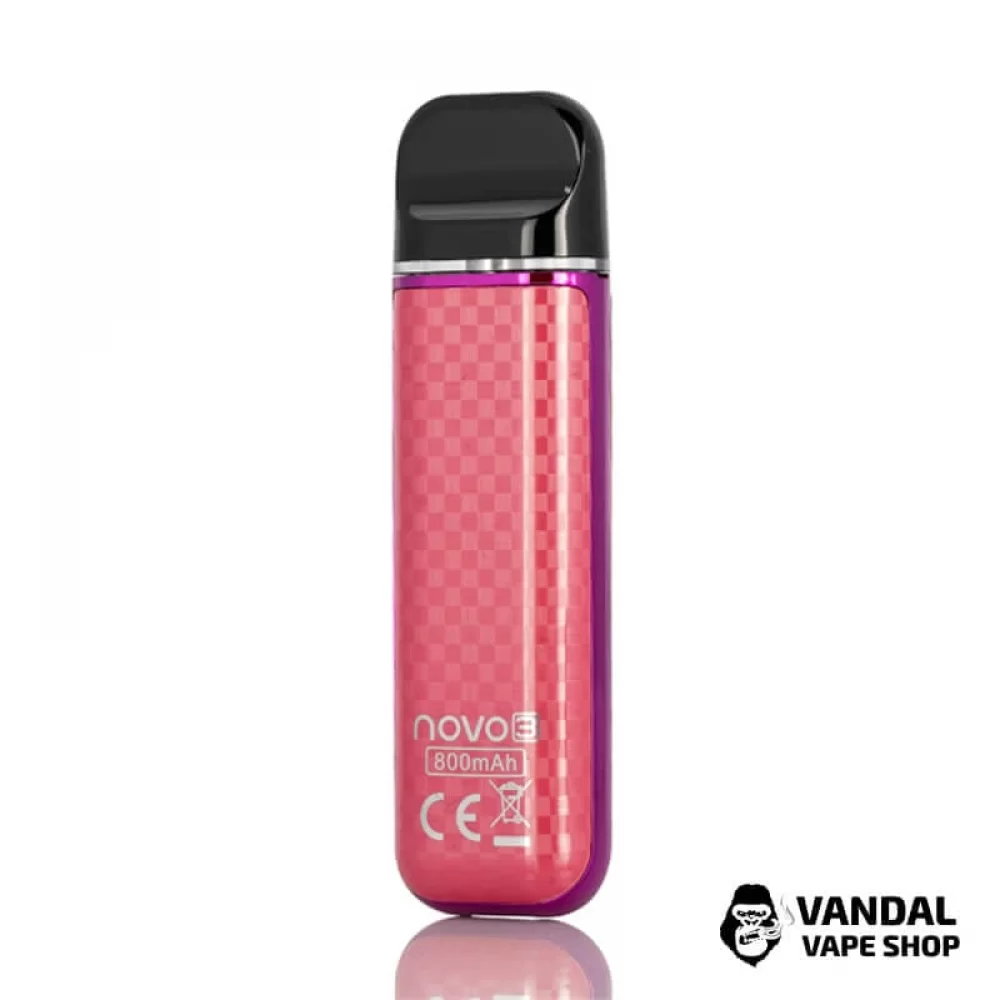 SMOK Novo 3 Pod System Kit 25W 800mAh в расцветке "Purple Red Carbon Fiber"