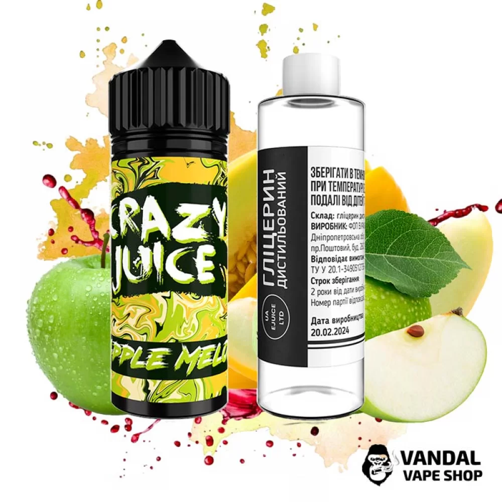 Набор для самозамеса Crazy Juice Organic 120 мл 3 мг со вкусом яблока и дыни