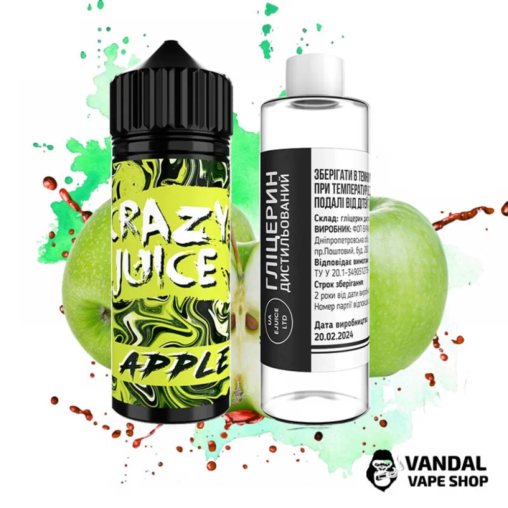 Набор для самозамеса  Crazy Juice Organic со вкусом яблока 120 мл 3 мг