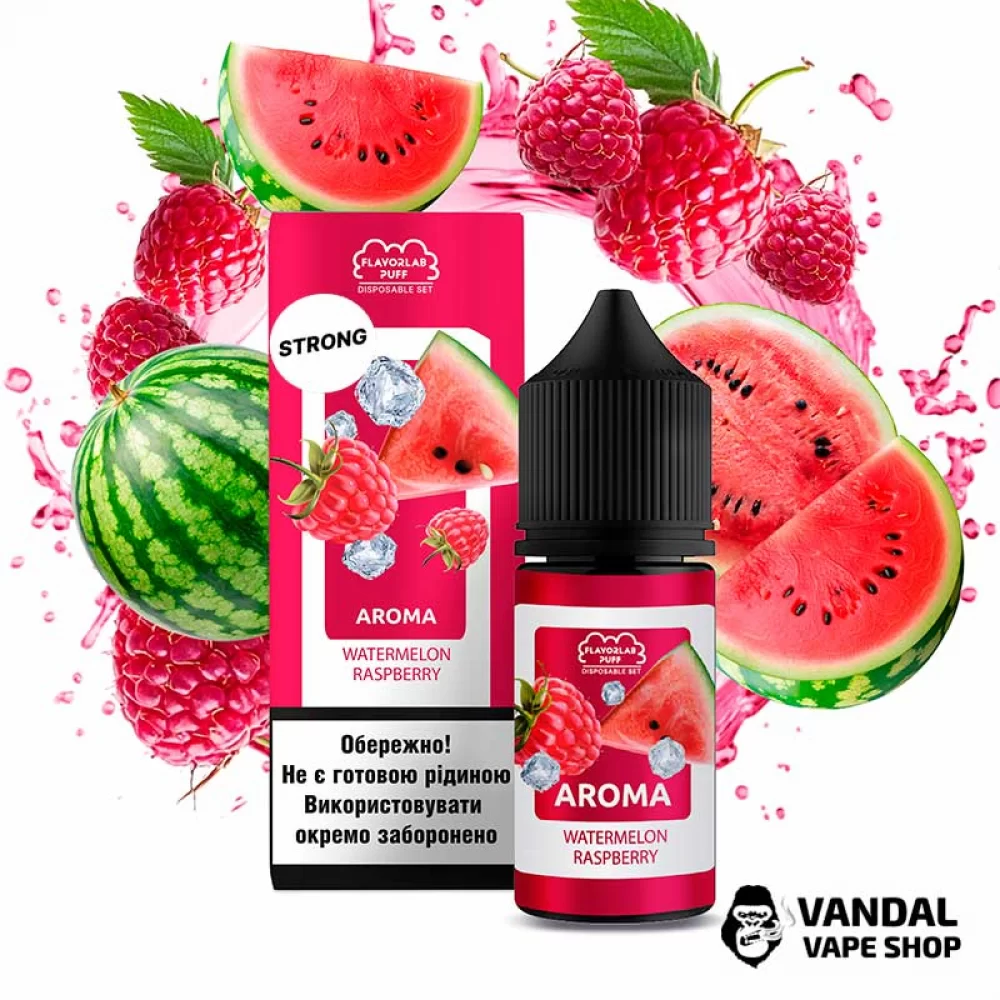 Набор для самозамеса Flavorlab Disposable Puff Strong 30 мл 50 мг со вкусом арбуза и малины