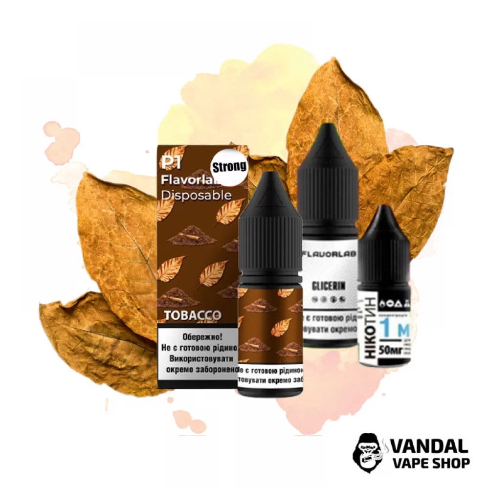 Набор для самозамеса Flavorlab Р1 Strong 10 мл 50 мг со вкусом табака. Набор для самозамеса Flavorlab Р1 Strong 10 мл 50 мг со вкусом табака.