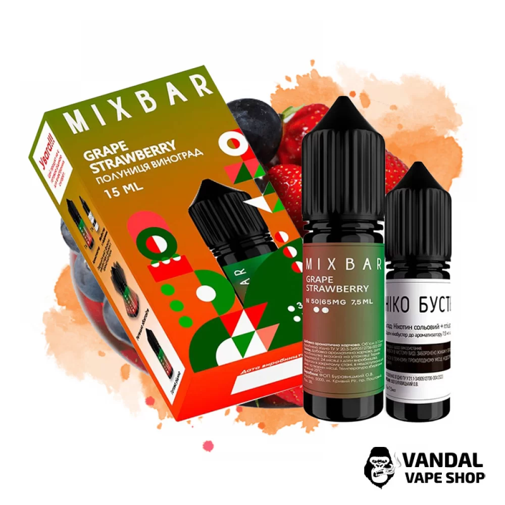Набор для самозамеса Mix Bar 15 мл 65 мг со вкусом винограда и клубники