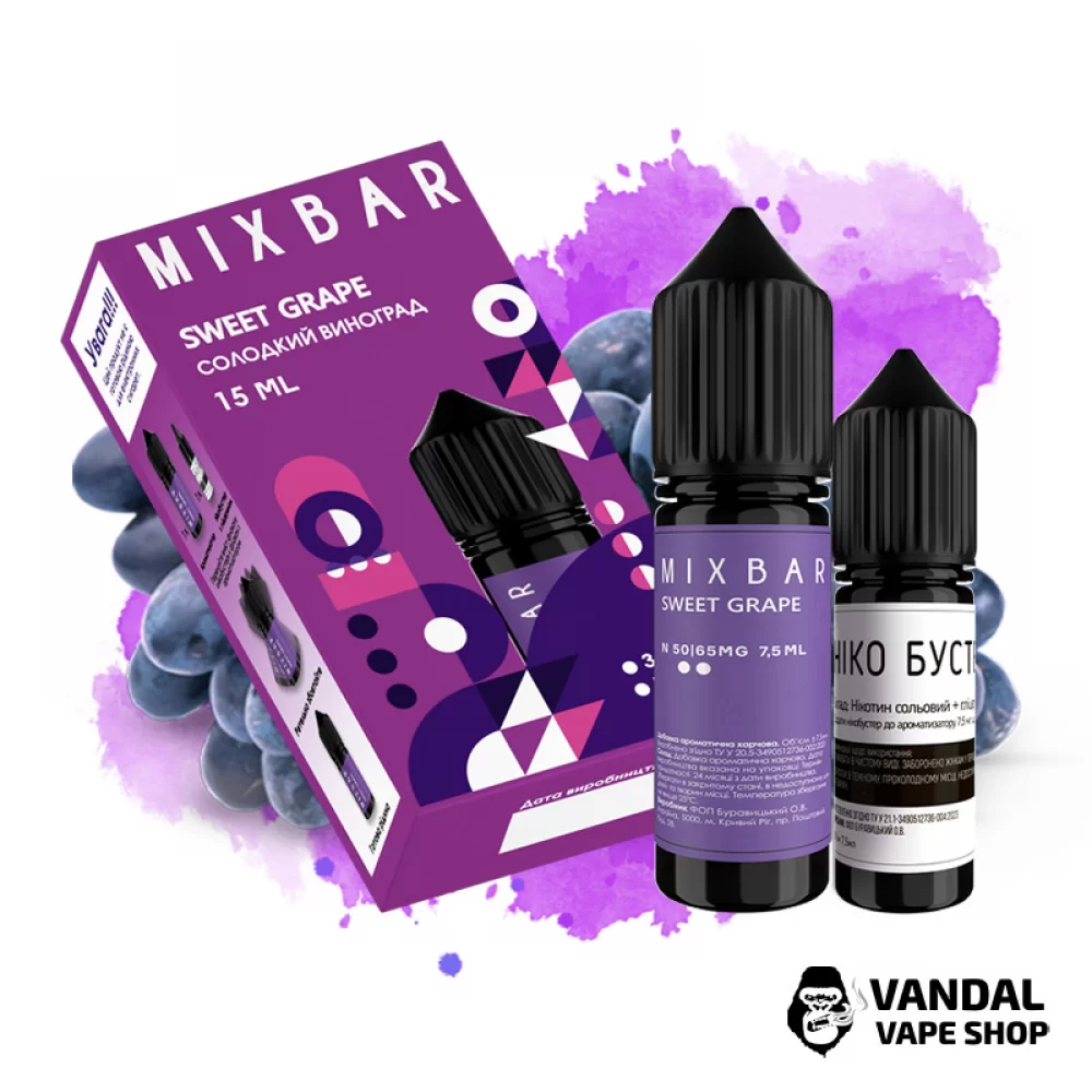 Набор для самозамеса Mix Bar 15 мл 65 мг со вкусом винограда